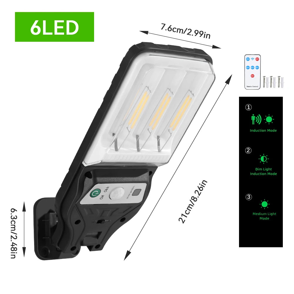 Wall Lamp, Solar Lamp, Lighting Mode, Motion Sensor Lamp Outdoor 9-grid Cob Solar Wall Lamp Garden Wall Courtyard Path Lighting