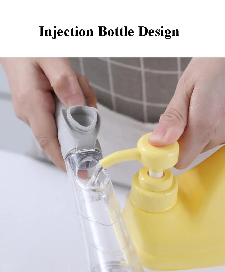 Kitchen Long Handle Cleaning Brush Automatic Liquid Dispenser Dishwashing Sponge Cleaning Brush Scrubber Kitchen Cleaning Tools