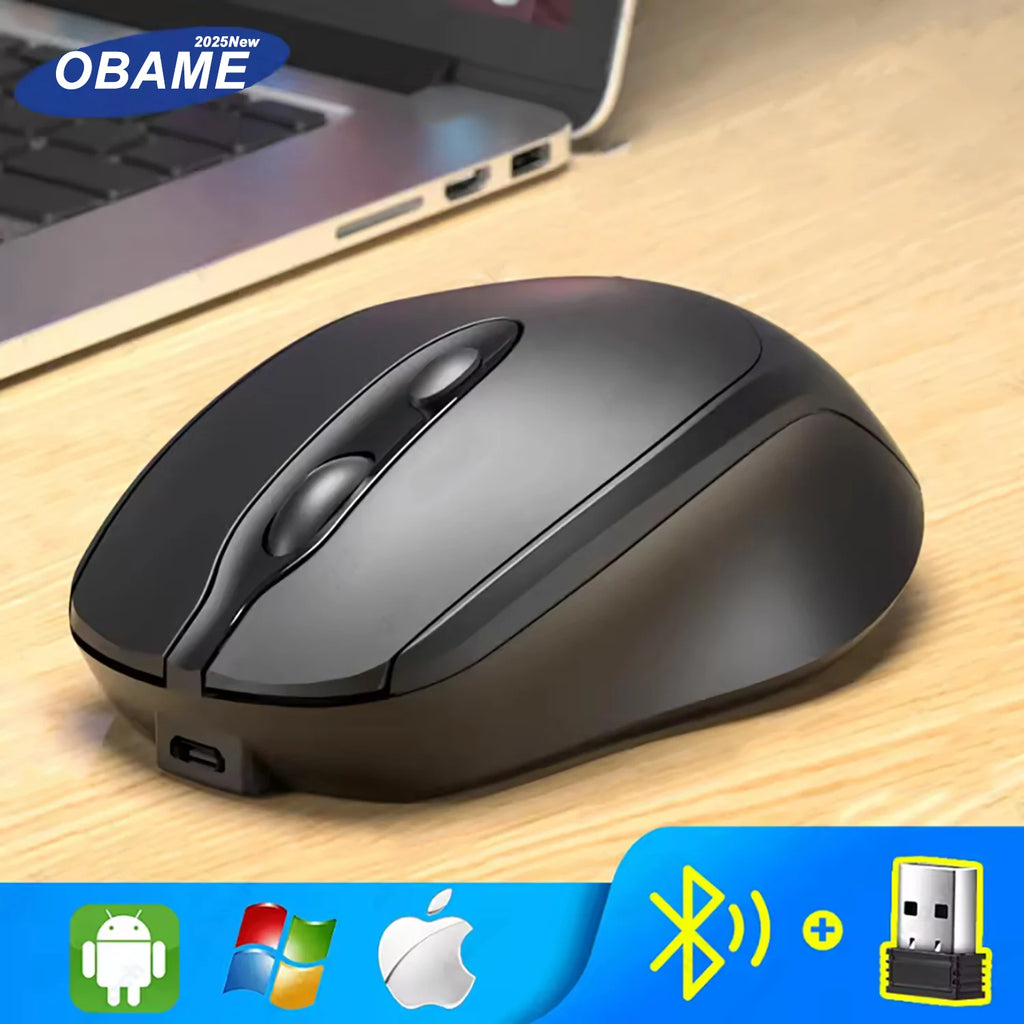 Bluetooth-Compatible Wireless Mouse 2.4G USB Wireless Computer Mouse Rechargeable Silent Mice For PC Laptop Macbook Tablet