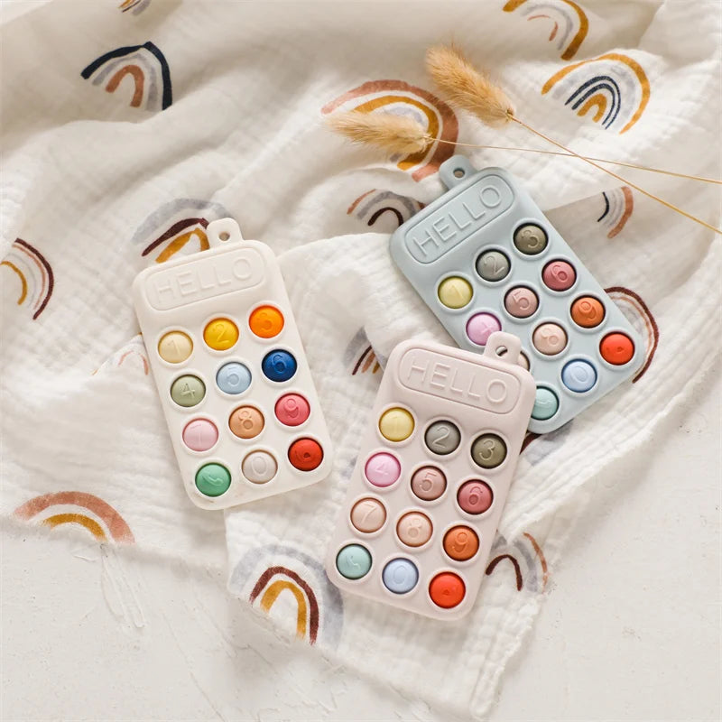 Baby Phone Teether Toy Telephone Sleeping Pacifier Clip Bracelet Simulation Phone Toys Early Educational Learning Toy Kids Gifts