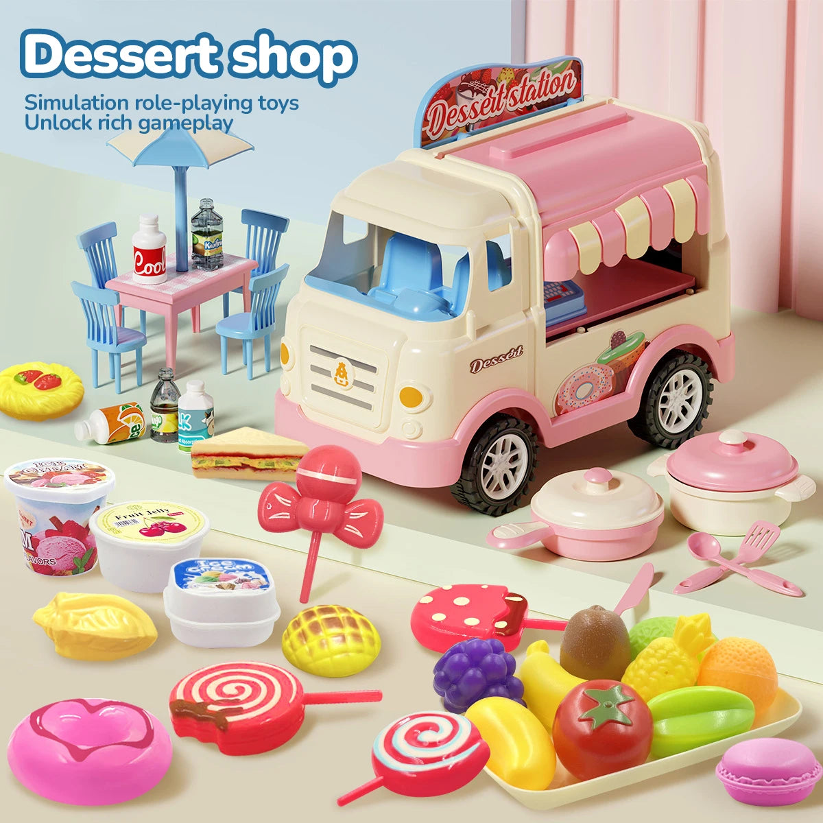 Simulated House Kitchen Toy Mini Kitchen Counter Set Fun House Playing Safe Sturdy Children Household Kitchen Toys