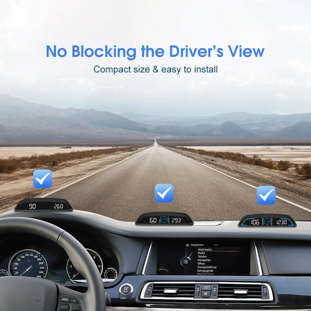 Hud Car Head Up Display GPS Speedometer Gadgets For Boat Motorcycle Car Accessories Digital Panel Speedometer Altimeter Compass