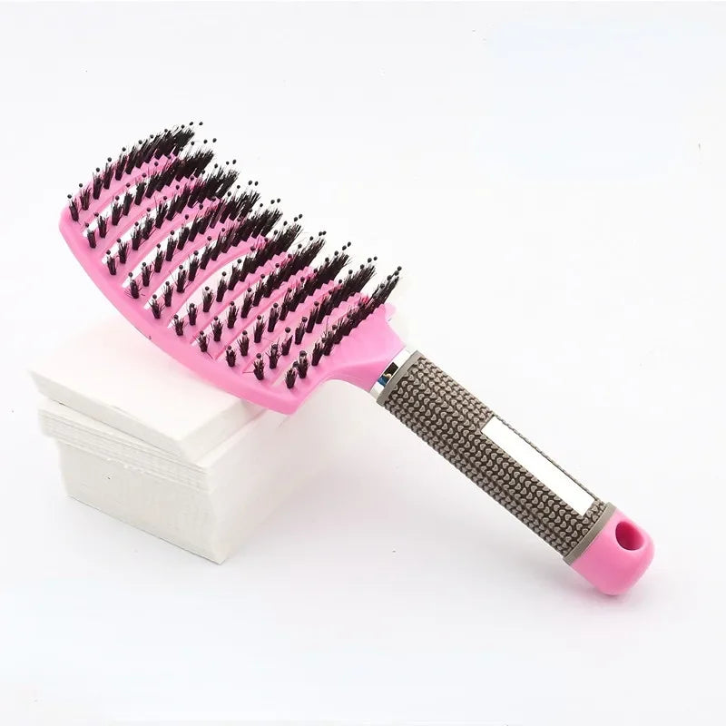 Hair Brush Scalp Massage Comb Hairbrush Bristle;Nylon Women Wet Curly Detangle Hair Brush for Salon Hairdressing Styling Tools