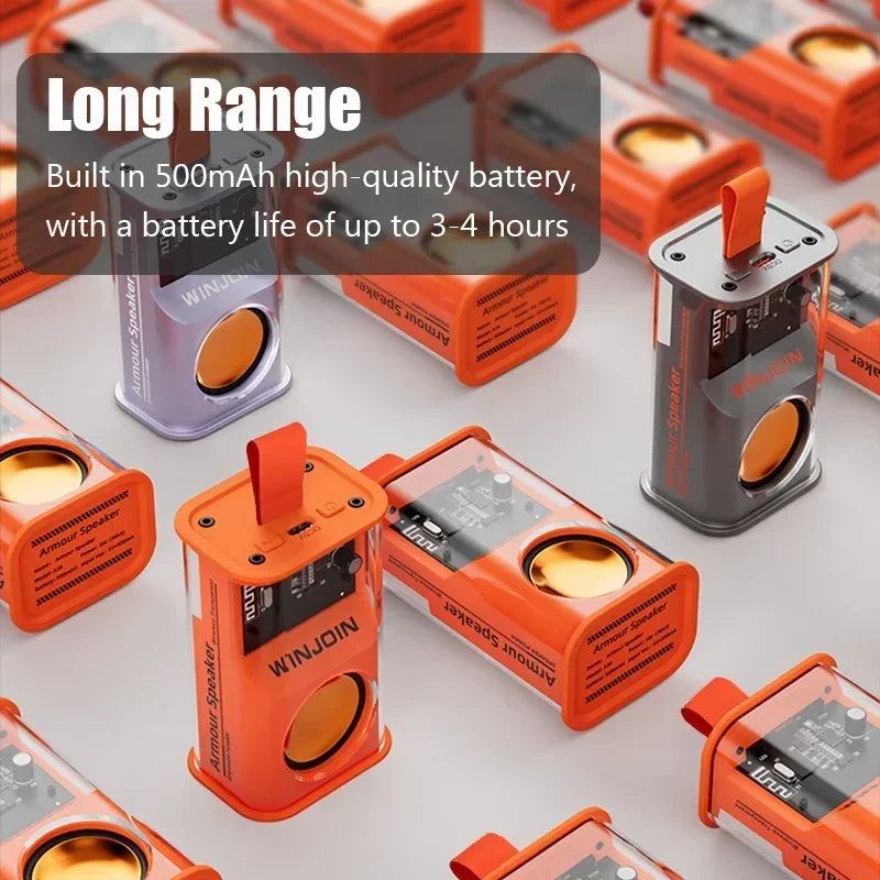 Bluetooth Speaker New Transparent Mech Audio TWS Two-Machine interconnection Rhythm Breathing Light 360° Stereo Surround