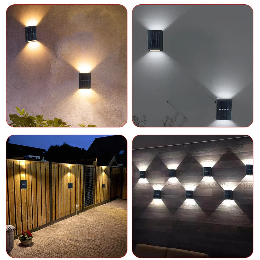 Solar Light Outdoor Up and Down Wall Washer Light Waterproof Solar Lamp for Garden Street Landscape Balcony Yard Porch Decor