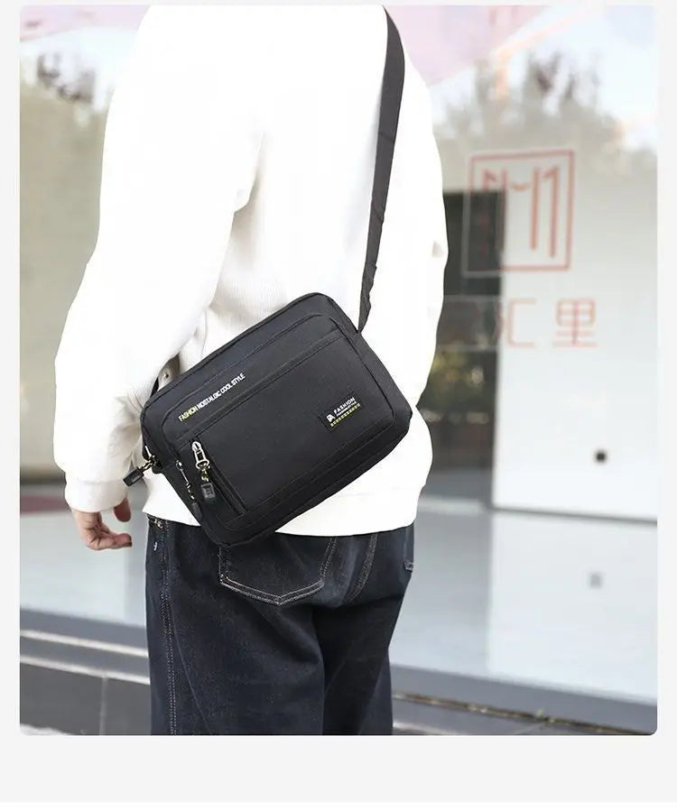 Fashion Men Crossbody Bag Single Shoulder Bags Big Capacity Storage Bag Multi-Pockets Business Crossbody Bags for Work Traveling