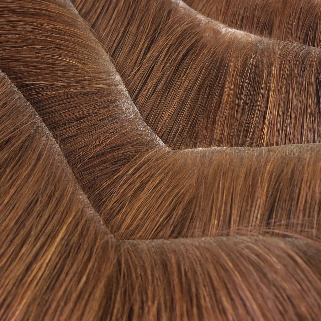 Brown Black Men Toupee Human Hair Frontal Hairline 180 Density V Loop Straight Forehead Toupee Natural Hair Capillary Prosthesis