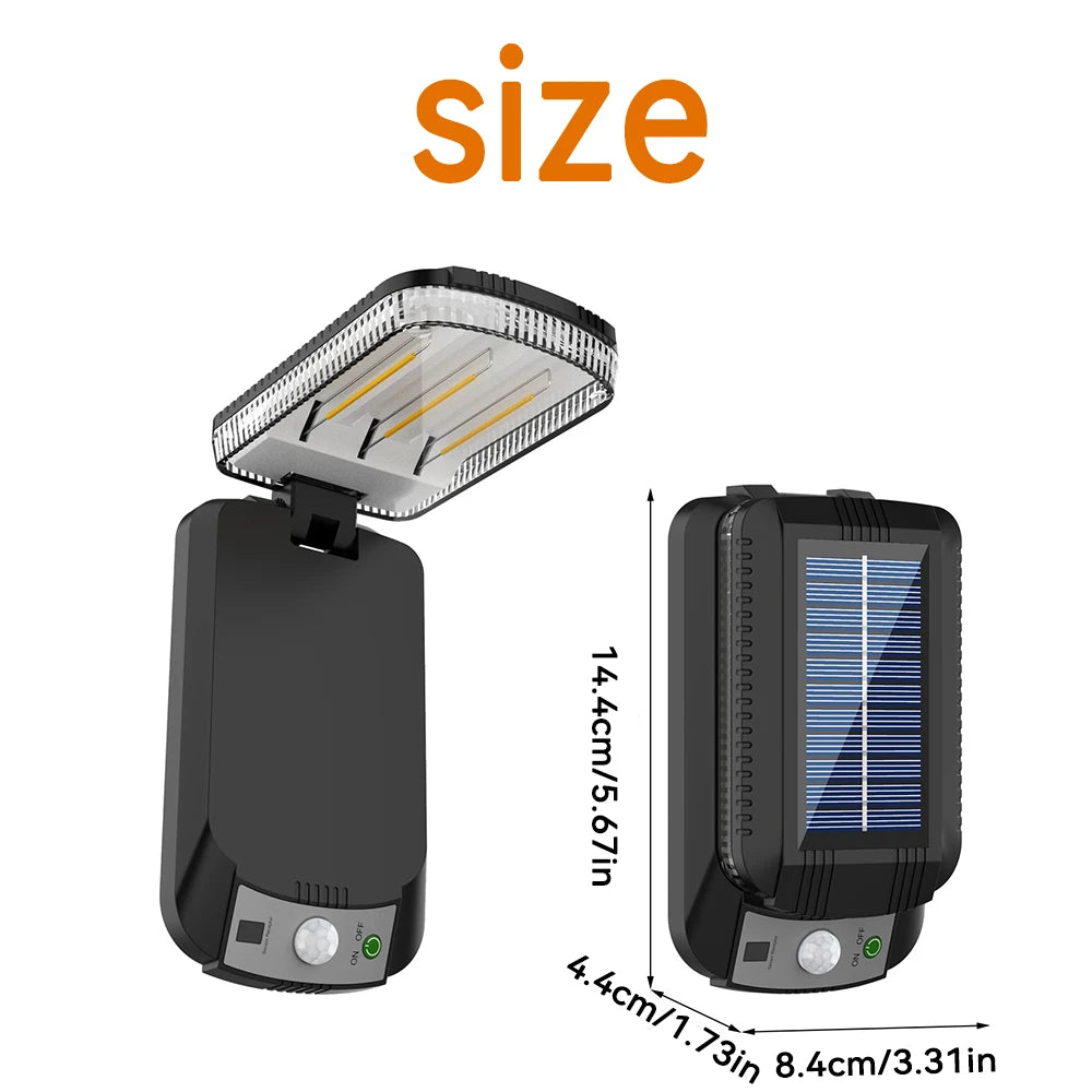 Wall Lamp, Solar Lamp, Lighting Mode, Motion Sensor Lamp Outdoor 9-grid Cob Solar Wall Lamp Garden Wall Courtyard Path Lighting