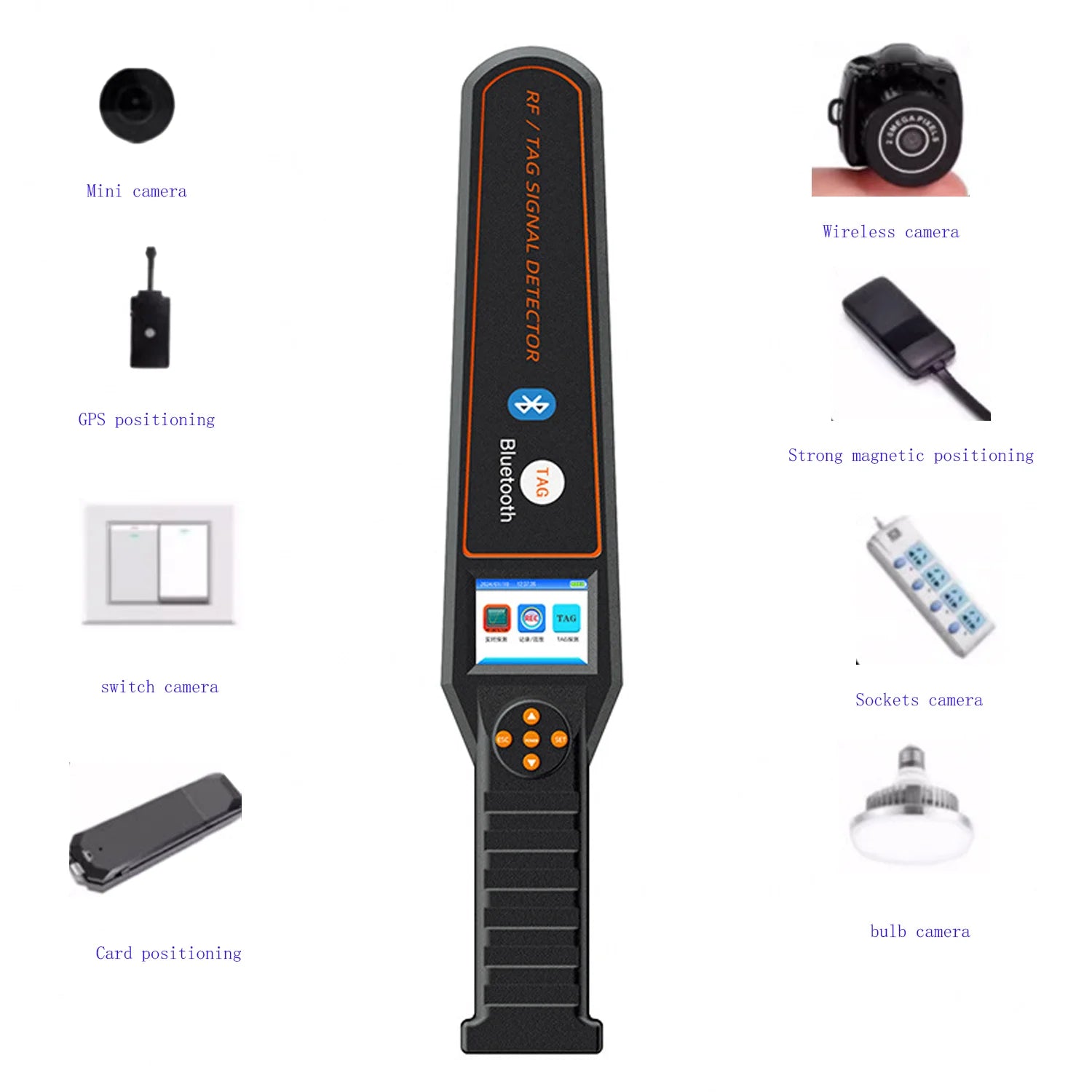 anti spy gadgets Portable DS828 Tracking Scanner Detector, Detect GPS/Wireless TAG/Camera/Bug for Home/Hotel/Car Safety