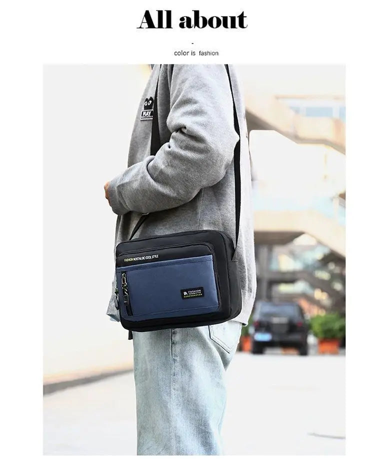 Fashion Men Crossbody Bag Single Shoulder Bags Big Capacity Storage Bag Multi-Pockets Business Crossbody Bags for Work Traveling