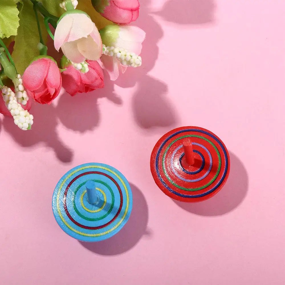 Toys Educational Game Peg-Top Desktop Toys Wooden Rotate Gyro Woode Spinning Top Toy Desktop Spinning Top Wooden Gyro Toys