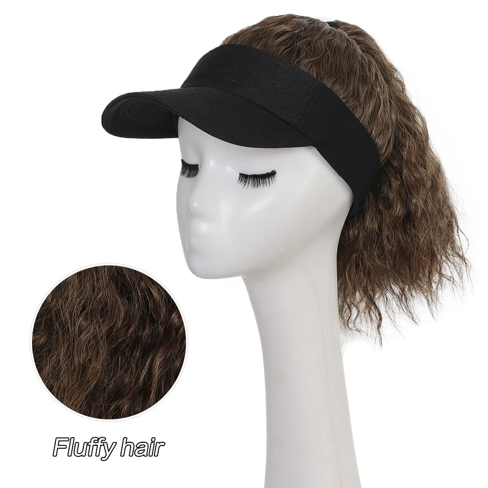 Hat With Hair Attached For Women Ponytail Curly Hair Hair Wig With Hair Cap Styling Baseball Baseball Cap Ponytail Hat Wig