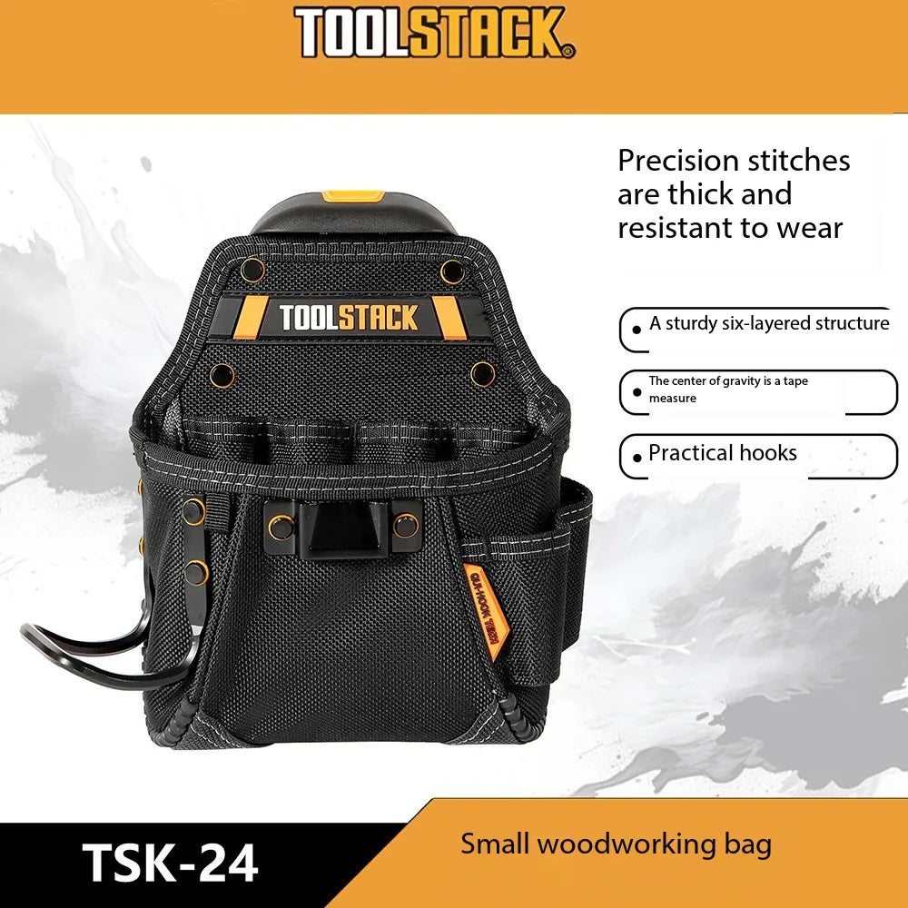 TOOLSTACK TSK-24 Utility Toolkit Hardwear Carpenter Work Tools Bag Storage Quick-Hook Kit Spanner Screwdriver Waist Pouch