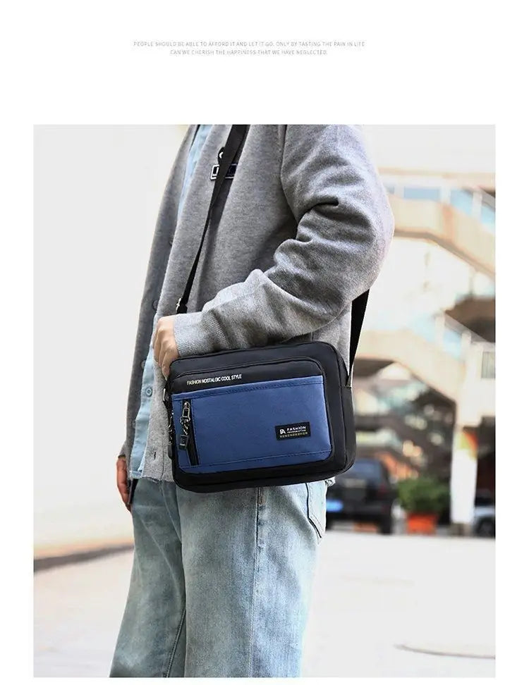 Fashion Men Crossbody Bag Single Shoulder Bags Big Capacity Storage Bag Multi-Pockets Business Crossbody Bags for Work Traveling
