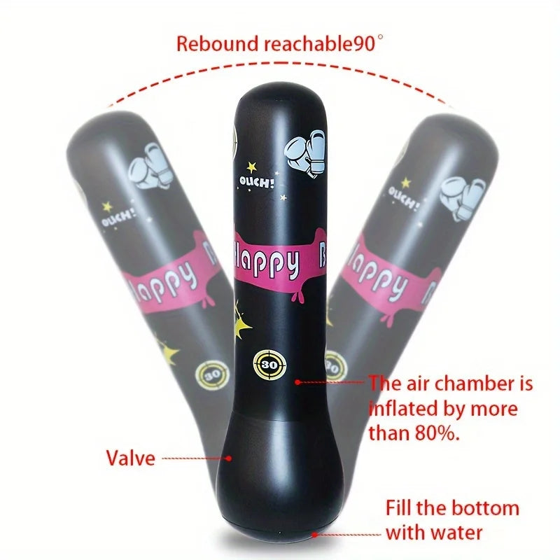 Inflatable Bopper Kids Punching Bag with Bounce-Back Action Inflatable Toys Bop Bag for Kids Presents with OPTIONAL Gloves