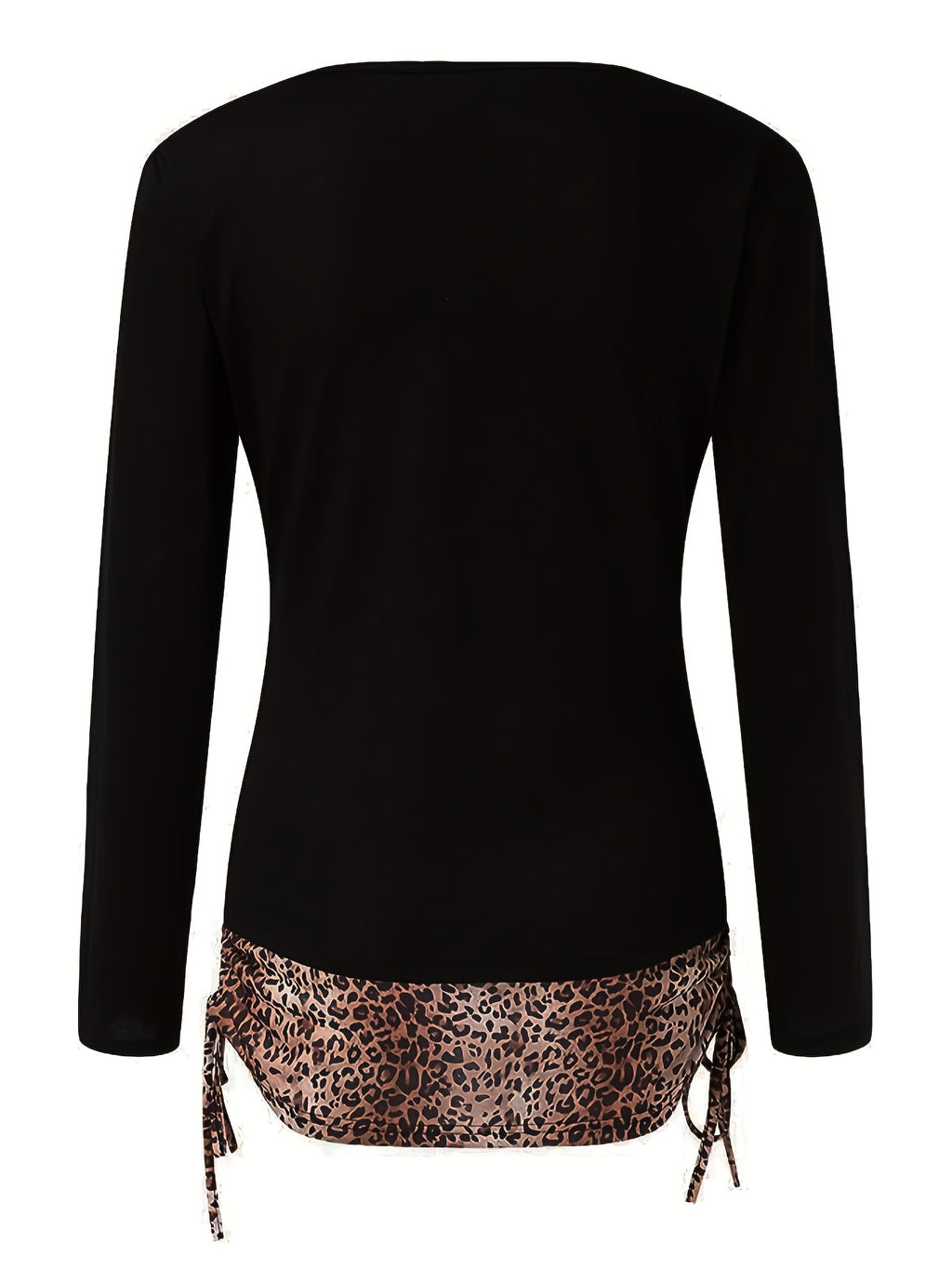 Plaid Print Deep V Neck Long Sleeve T-shirt, Casual Autumn & Winter Stylish T-shirt, Women's Clothing