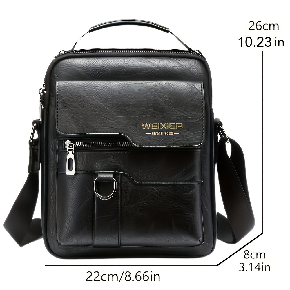 WEIXIER Crossbody Bag, Men's Shoulder Bag Vintage Hand Business Men's Casual Bag Satchel Bag For Men Gift For Father/Anniversary