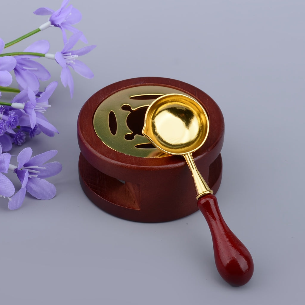 1 Brown Wax Seal Stove And 1 Brown Wax Seal Spoon Great For Embellishment Of Christmas Cards