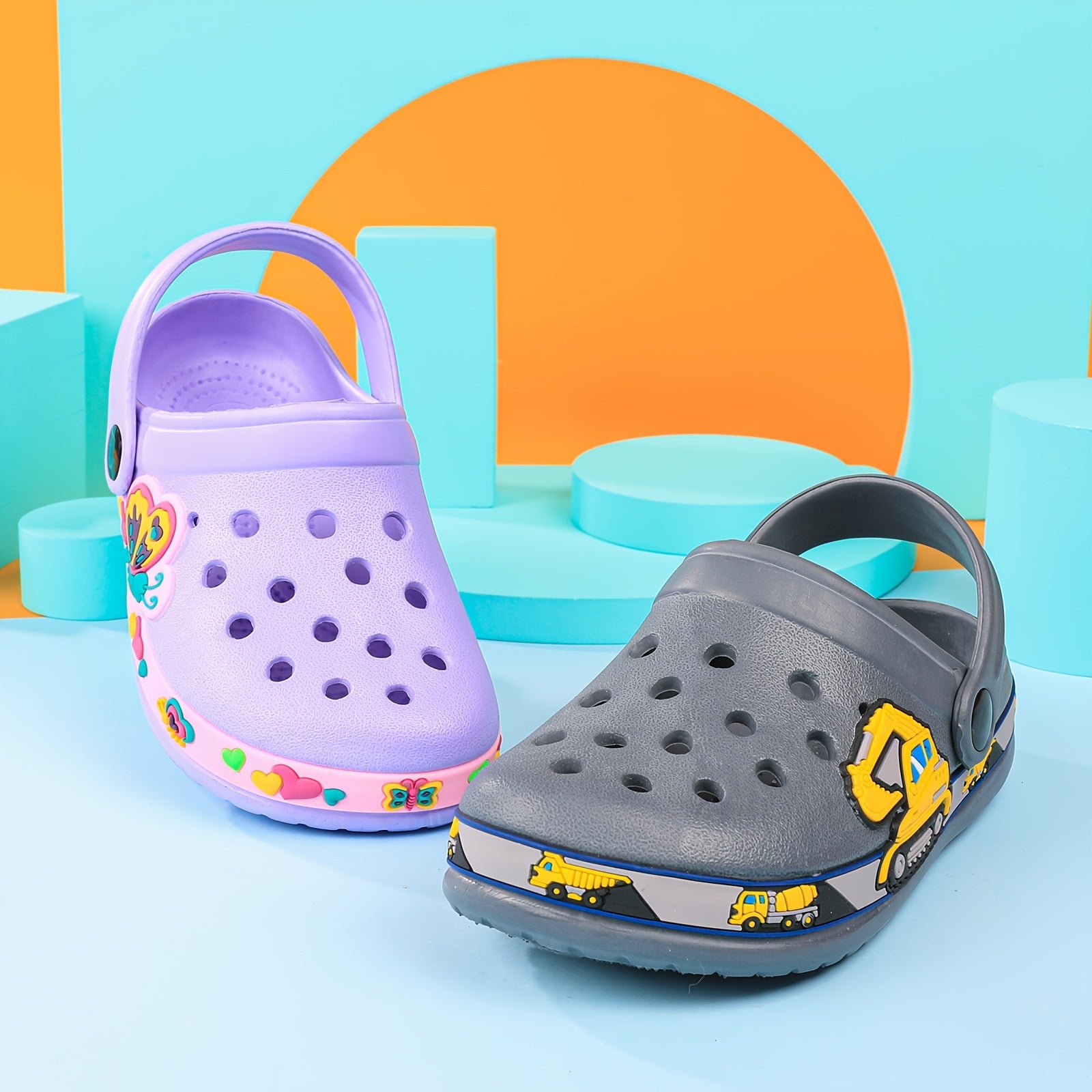 Youngsters' Dinosaur & Unicorn EVA Sandals with Ankle Strap - Anti-Slip Thick Sole, Breathable Summer Beach Garden Shoes for Youngsters & Youngsters, Soft Cushioned Low-Top Slippers (Grey & Pink), Allseason Footwear | Cartoon