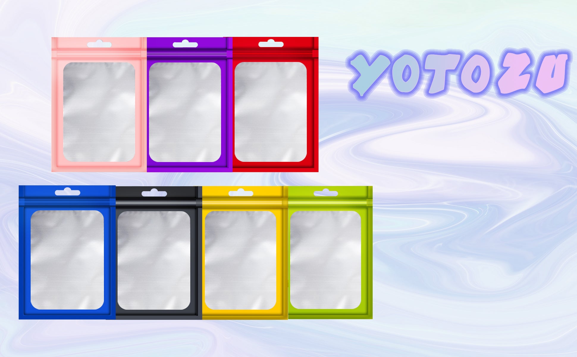 100-Pack Holographic Zipper Lock Resealable Bags, Moisture-Proof Aluminum Foil Polyester Film Flat Transparent Window Pouch for Electronics/Jewelry/Cosmetics Organization, 4 Size Options, Non-food contact