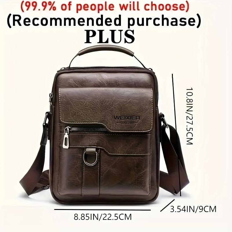 WEIXIER Crossbody Bag, Men's Shoulder Bag Vintage Hand Business Men's Casual Bag Satchel Bag For Men Gift For Father/Anniversary