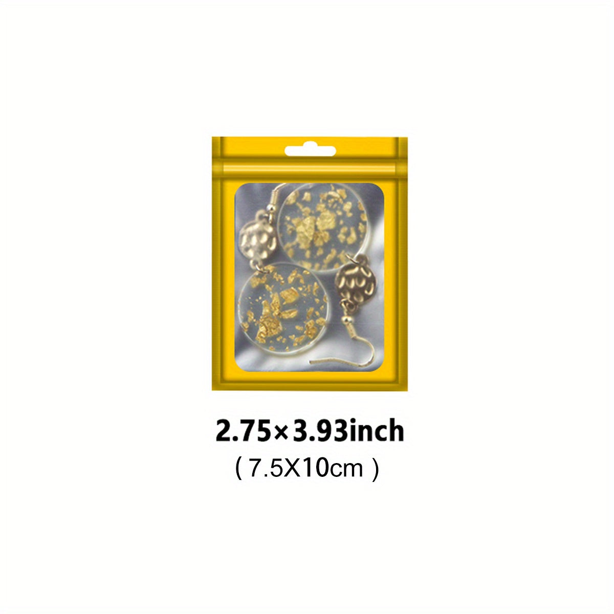 100-Pack Holographic Zipper Lock Resealable Bags, Moisture-Proof Aluminum Foil Polyester Film Flat Transparent Window Pouch for Electronics/Jewelry/Cosmetics Organization, 4 Size Options, Non-food contact