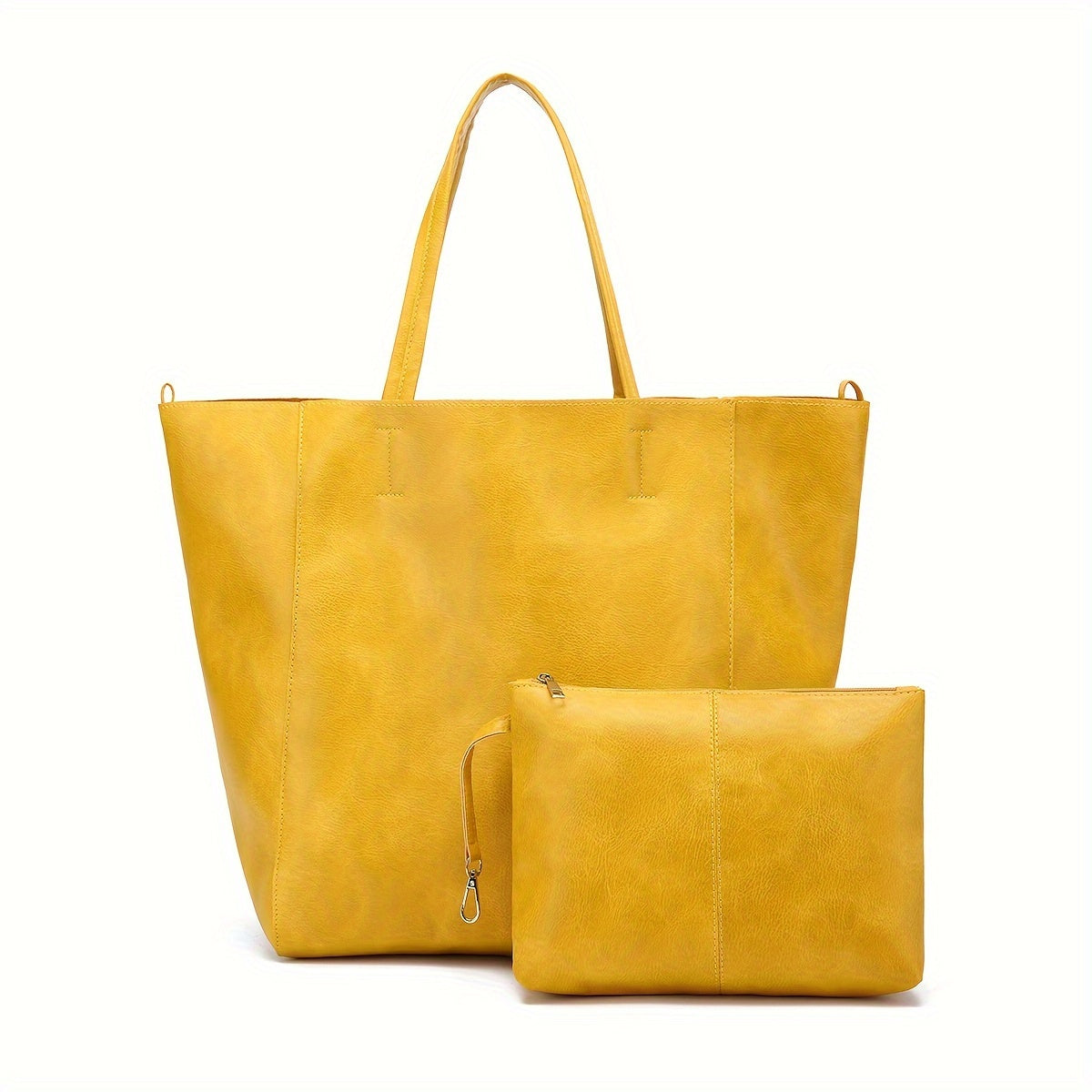 Retro Solid Color Shoulder Bag, Vintage Shoulder Bag, Large Capacity Handbag With Inner Bag