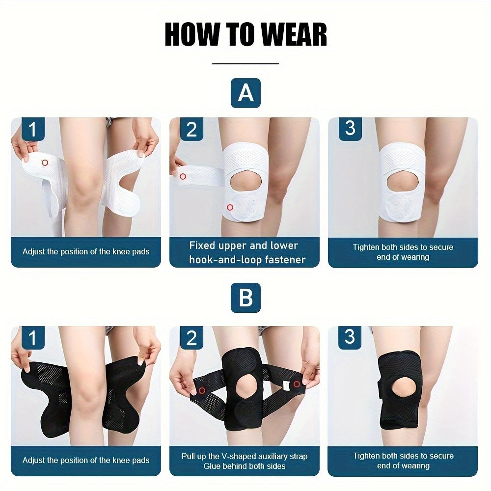 1pc Premium Pressurized Elastic Knee Pads for Men and Women - Ultimate Arthritis Joint Protection, Shock Absorption, and Support for Fitness, Volleyball, Sports, and Active Lifestyles - Breathable, Comfortable, and Adjustable