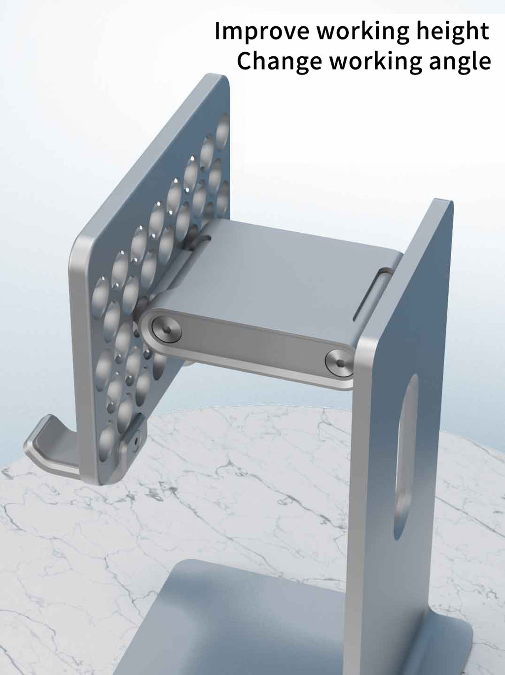 Ergonomic Tablet Stand Holder - Elevate Your Workspace with Universally Compatible Design, Fits iPad Pro, iPhone, and Android Devices, and Frees Up Desk Space