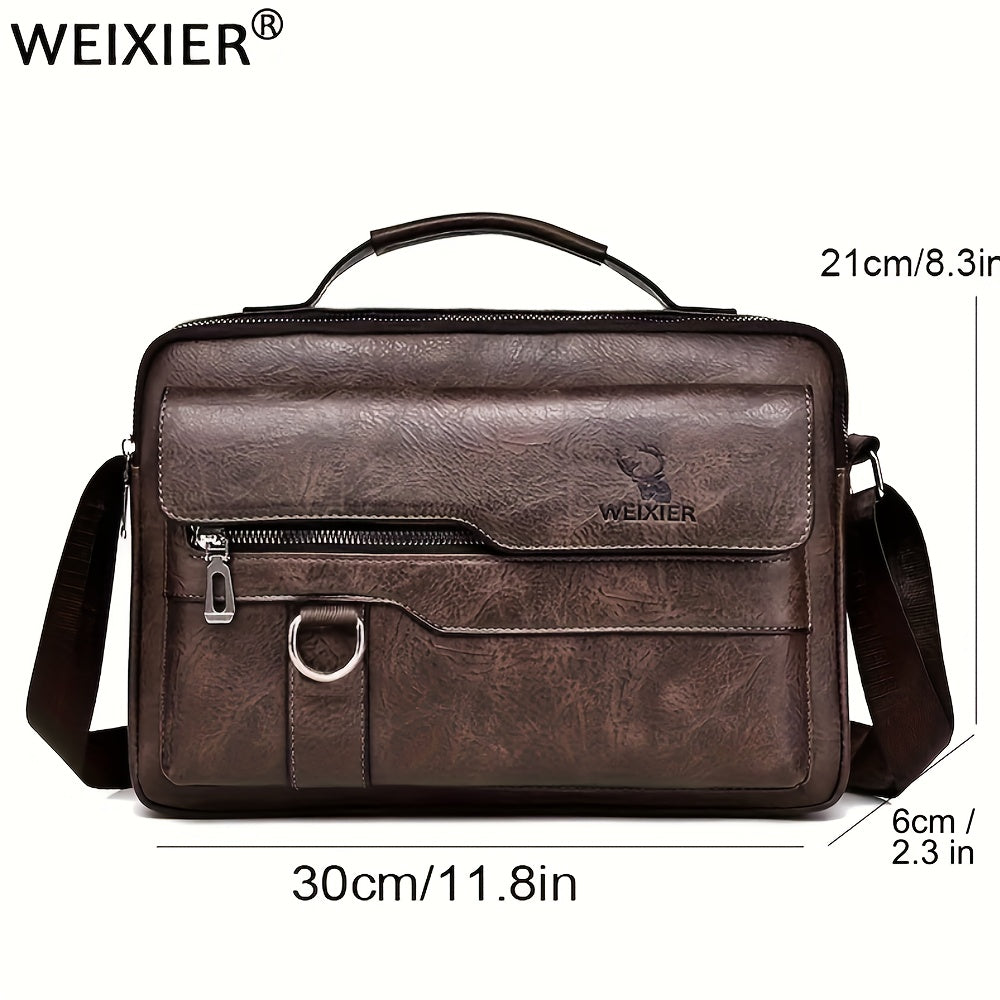 WEIXIER Crossbody Bag, Men's Shoulder Bag Vintage Hand Business Men's Casual Bag Satchel Bag For Men Gift For Father/Anniversary